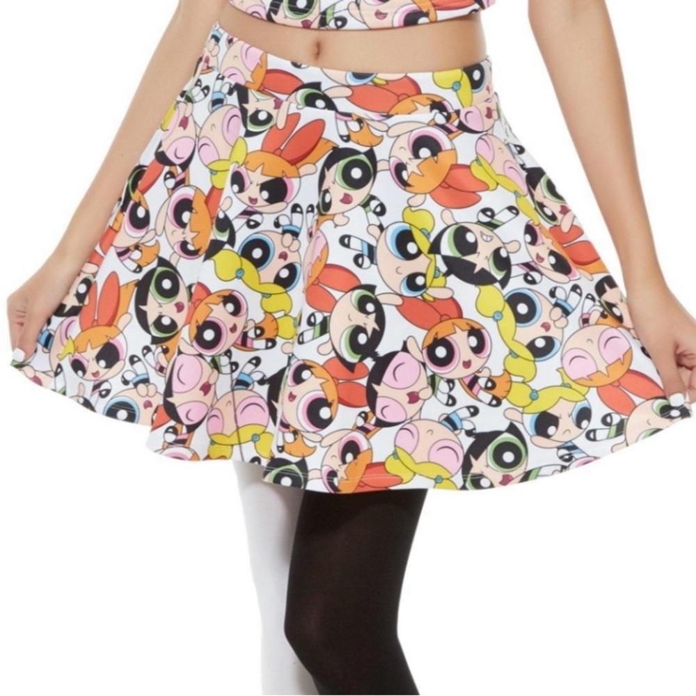 Power Puff Girls Cartoon Network Skater Skirt with Pockets ~ Women’s XL